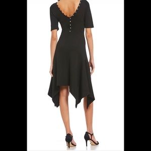 H Halston Handkerchief Dress -Button Back Detail, XS/TP